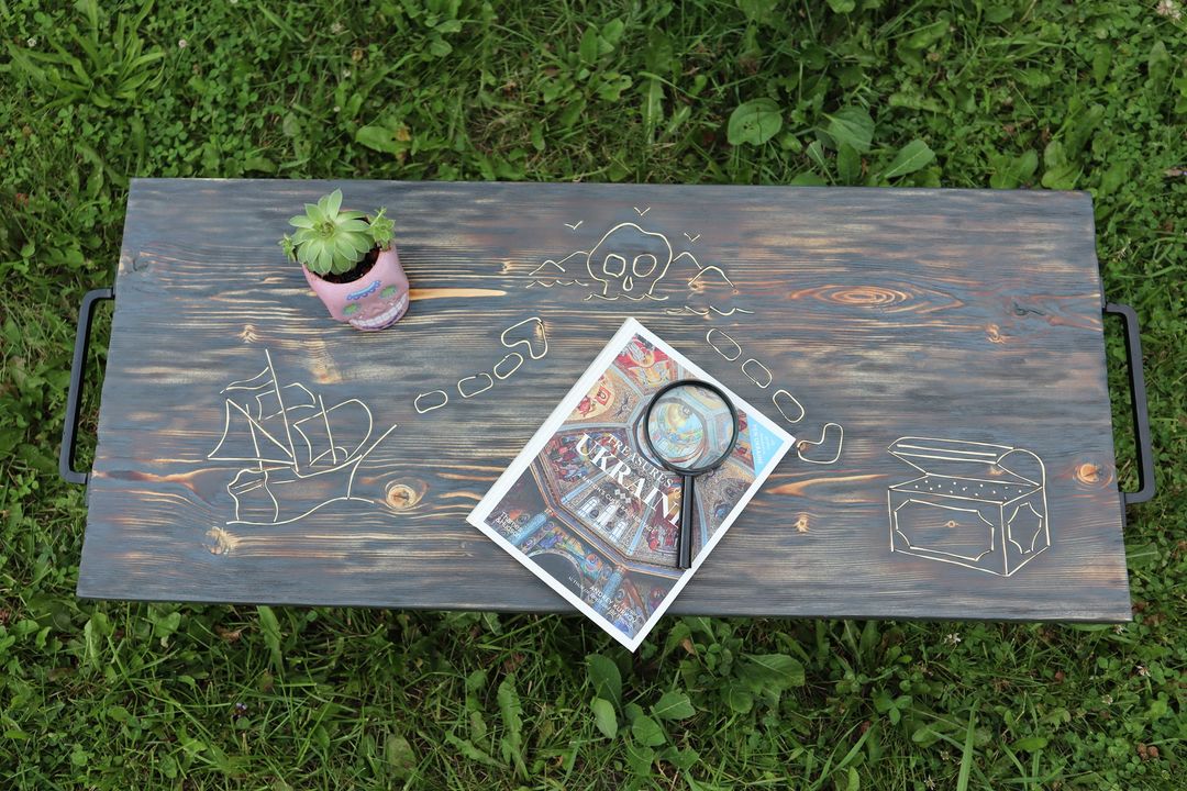 Handmade wooden game and coffee table