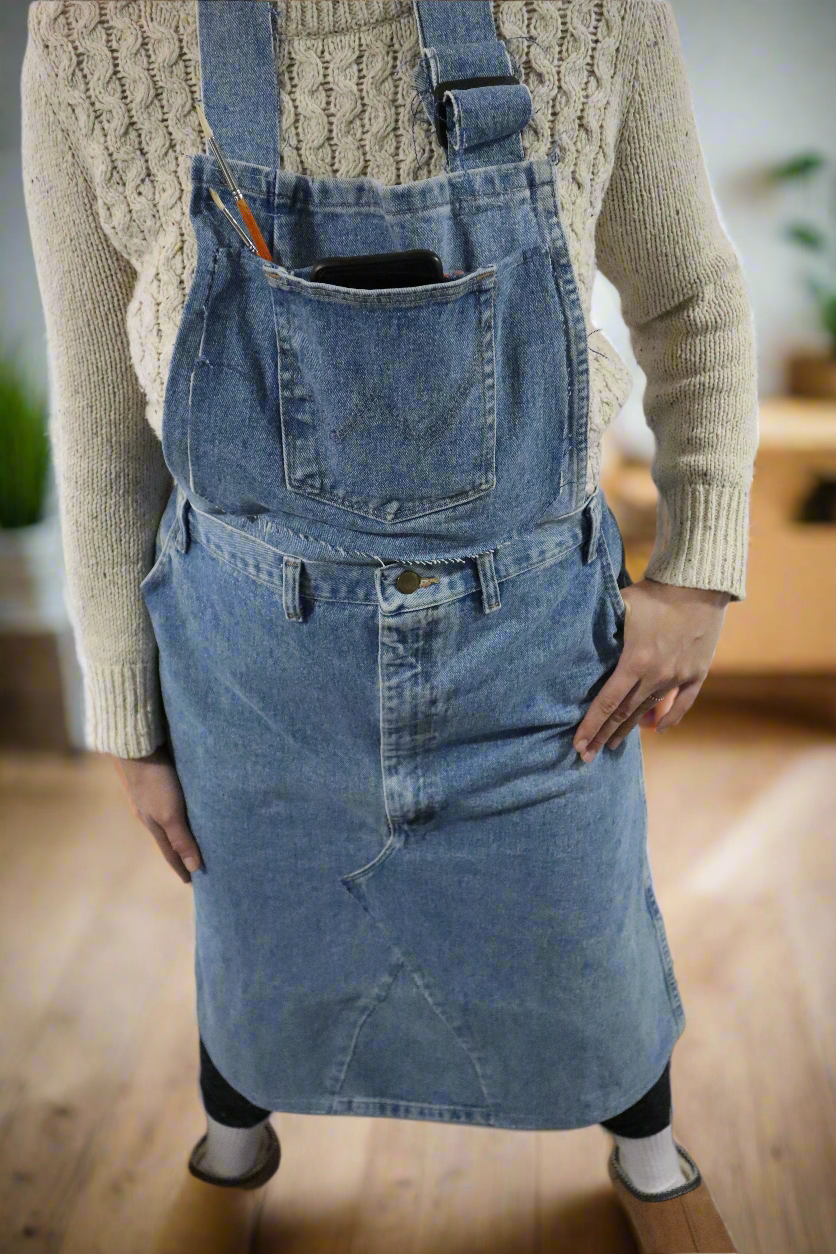 Heavy Duty Sturdy Denim Apron for Artisan