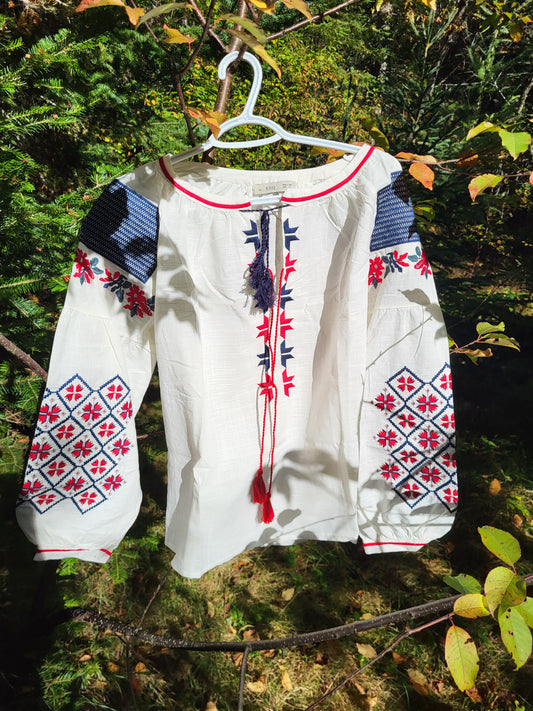 Ukrainian Style Embroidered Shirt for Women