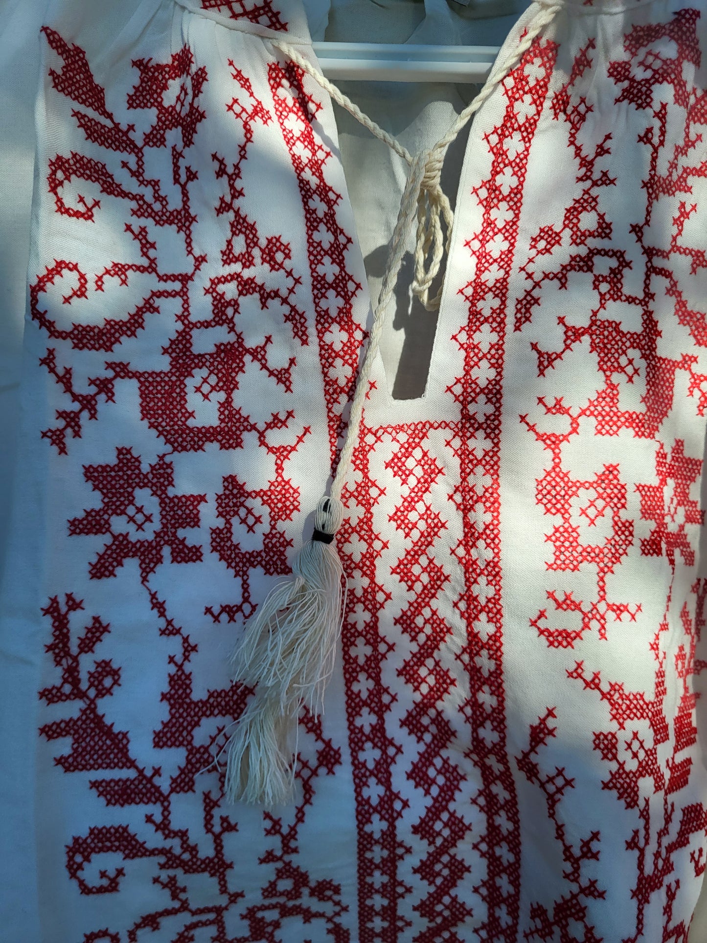 Ukrainian Style Cross Stitch Embroidered Shirt for Women