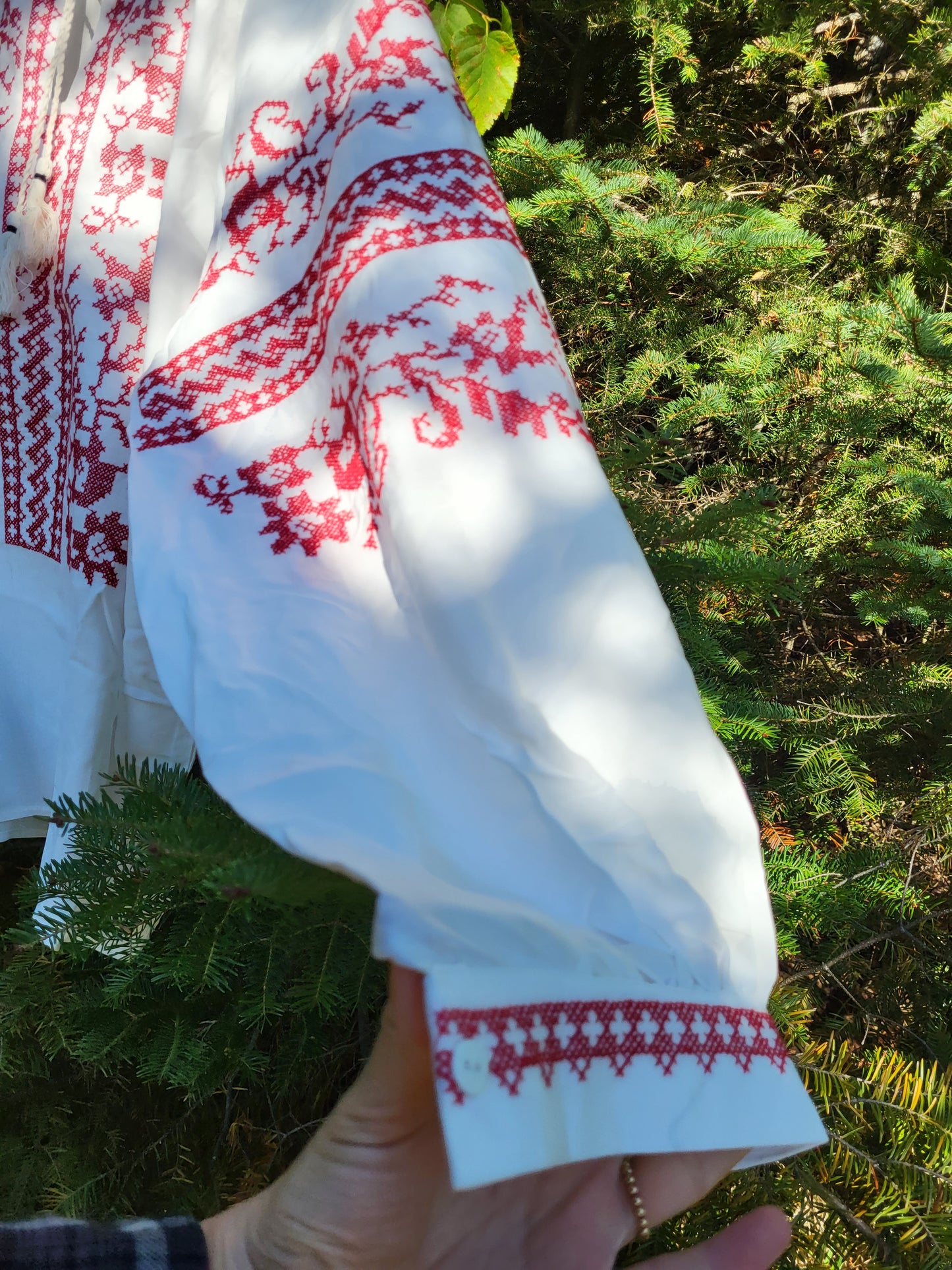 Ukrainian Style Cross Stitch Embroidered Shirt for Women